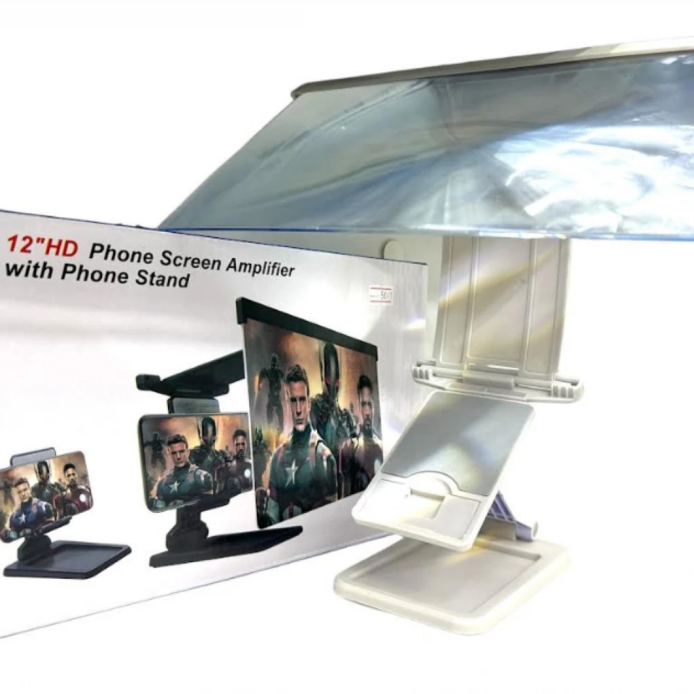 Збільшувач екрана смартфона F12 12" ART-5071 з підставкою, 3D ефект, фото 1
