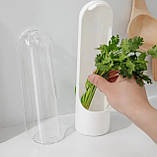 Ємність для зберігання зелені та овочів 800 мл із корком із силікону, білий, фото 7