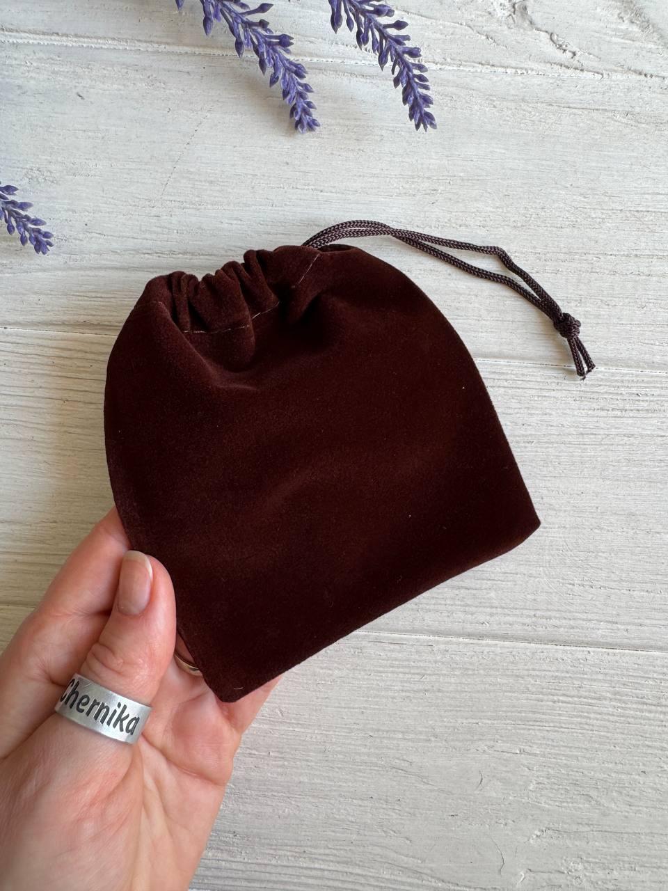Мішечки велюрові 10*12 см, темно коричневі 50 шт, фото 1