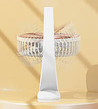 Портативний мінівентилятор білий із підсвіткою і зарядкою через USB, фото 3