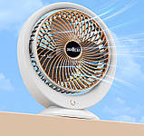 Портативний мінівентилятор білий із підсвіткою і зарядкою через USB, фото 6