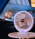 Портативний мінівентилятор білий із підсвіткою і зарядкою через USB, фото 7