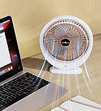Портативний мінівентилятор білий із підсвіткою і зарядкою через USB, фото 8