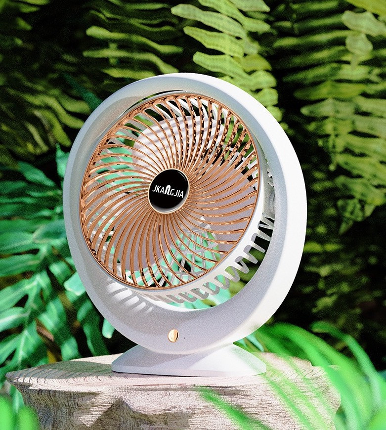 Портативний мінівентилятор білий із підсвіткою і зарядкою через USB, фото 1