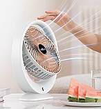 Портативний мінівентилятор білий із підсвіткою і зарядкою через USB, фото 5