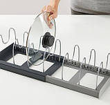 Сушарка для посуду DISH RACK з неіржавкої сталі, розширювана, зручна для кухні, фото 6