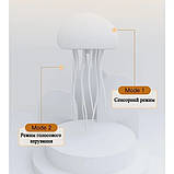 Настільний світильник-нічник Медуза з RGB-підсвіткою і рухомими щупальцями, LED, USB-зарядка Білий, фото 7