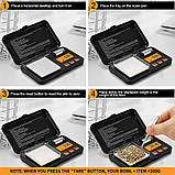 Точні електронні ювелірні ваги Azeno AZ-0115 з калібрувальним вантажем, фото 2