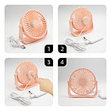 Компактний настільний вентилятор USB AND1261 з тихою роботою й поворотом, фото 5