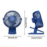 Настільний вентилятор із 3 турбінами, USB, поворотний на 360°, знімна решітка, для дому та офісу, фото 4