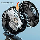 Настільний вентилятор із 3 турбінами, USB, поворотний на 360°, знімна решітка, для дому та офісу, фото 10