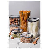 Набір пластикових контейнерів для продуктів, 5 штук, кухонний органайзер FOOD, фото 3