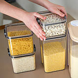 Набір пластикових контейнерів для продуктів, 5 штук, кухонний органайзер FOOD, фото 4