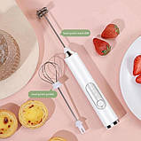 Ручний електричний спінювач молока S3 з USB, 3 швидкості, віночок із неіржавкої сталі, фото 7