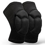 Спортивні наколінники для тренувань, захист колін, чорні, 2 штуки, фото 3