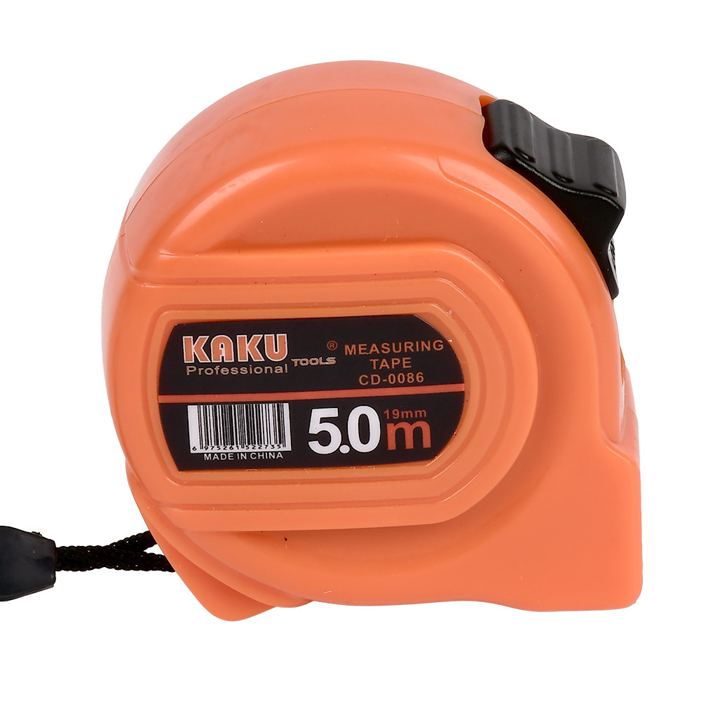 Рулетка з фіксатором KAKU CD-0086 5 м пластиковий корпус Оранжевий (R32184-5)
