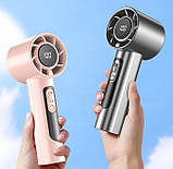 Мінівентилятор R2 з USB LED-дисплеєм 100 швидкостей акумулятор 1800 мА·год GS5, фото 4