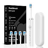 Електрична звукова зубна щітка з 6 режимами роботи, щетина DuPont, чотири змінні насадки, фото 3