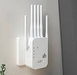 Дводіапазонний Wi-Fi репітер 2.4 5 ГГц 1200 Мбіт/с 6 антен RJ45 режим AP, фото 4