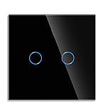 Розумний сенсорний вимикач 2 канали чорний сенсорне керування, фото 3