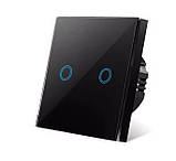 Розумний сенсорний вимикач 2 канали чорний сенсорне керування, фото 4