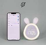 Дитячий LED-годинник Зайчик із підсвічуванням будильником і сенсором температури на акумуляторі USB, фото 7