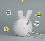 Дитячий LED-годинник Зайчик із підсвічуванням будильником і сенсором температури на акумуляторі USB, фото 8