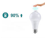 Світлодіодна лампочка E27 9 Вт із датчиком руху та освітлення біле світло кут 120°, фото 8