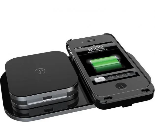 Бездротова зарядка Duracell Powermat 24 Hour Power System для iPhone 4/4S з чохлом і зовнішнім акумулятором, фото 1