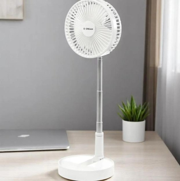 Портативний акумуляторний вентилятор E-Dream USB 7200 мА·год телескопічний 4 режими білий, фото 1