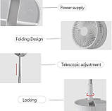 Портативний акумуляторний вентилятор E-Dream USB 7200 мА·год телескопічний 4 режими білий, фото 6