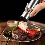 Електричний млин для спецій MG705D на батарейках ААА безшумний з регулюванням помелу, фото 5