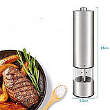 Електричний млин для спецій MG705D на батарейках ААА безшумний з регулюванням помелу, фото 7