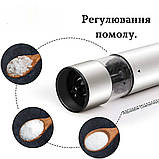 Електричний млин для спецій MG705D на батарейках ААА безшумний з регулюванням помелу, фото 2