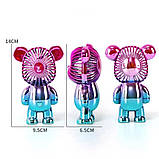 Дитячий мінівентилятор у формі ведмедя USB портативний безшумний 2в1 акумуляторний, фото 3