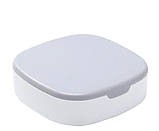 Мінішкатулка для прикрас із дзеркалом 10×10 см дорожній органайзер сірий пластик, фото 6