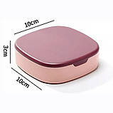 Мінішкатулка для прикрас із дзеркалом 10×10 см дорожній органайзер сірий пластик, фото 7