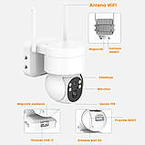Wi-Fi PTZ камера відеоспостереження 4 МП акумулятор 7800 мА·год сонячна панель DUREVIN, фото 3