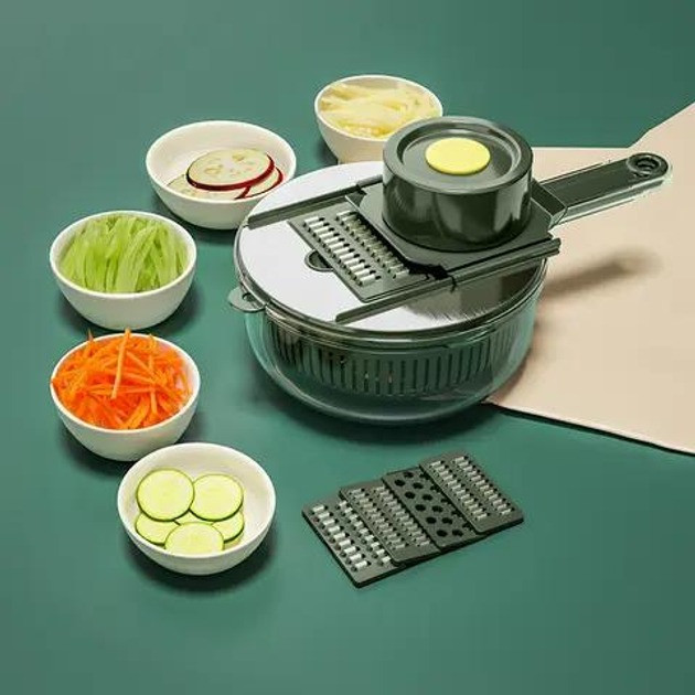 Овочерізка ручна Vegetable Cutter MAG-744 10 в 1 слайсер кошик тертка насадки контейнер, фото 1