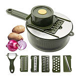 Овочерізка ручна Vegetable Cutter MAG-744 10 в 1 слайсер кошик тертка насадки контейнер, фото 2
