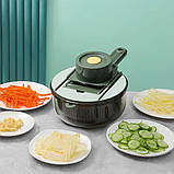 Овочерізка ручна Vegetable Cutter MAG-744 10 в 1 слайсер кошик тертка насадки контейнер, фото 3