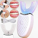 Ультразвукова зубна щітка електрична MAG-625 U-подібна силікон 4 режими таймер 360° чищення, фото 6