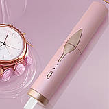 Щітка мінівипрямляч для волосся акумулятор USB-заряджання 3 температурні режими рожевий, фото 7