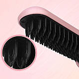 Щітка мінівипрямляч для волосся акумулятор USB-заряджання 3 температурні режими рожевий, фото 8