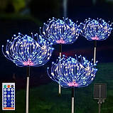 Садовий світильник сонячна батарея з пультом 200 LED вуличний декоративний ліхтар 105 см 2 шт, фото 2