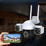 Вуличне відеоспостереження камера 4G Wi-Fi LAN 3 лінзи 2+2+2 МП нічне бачення, фото 5