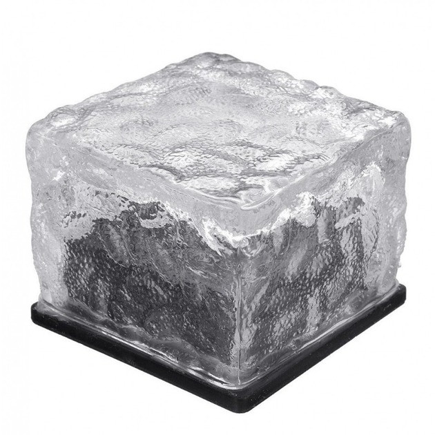 Світильник садовий Крижаний Куб RGB сонячна батарея авто увімкнення 4 кольори LED-шліа клумба, фото 1