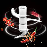 Міксер-подрібнювач UKC 6702 2 в 1 ручний бездротовий USB акумулятор 1200 mAh 3 швидкості, фото 6