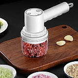 Міксер-подрібнювач UKC 6702 2 в 1 ручний бездротовий USB акумулятор 1200 mAh 3 швидкості, фото 7