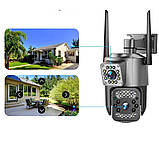 Камера відеоспостереження вулична SC03 V380pro під'єднання Wi-Fi LAN дві лінзи, фото 3